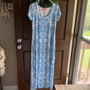 Blue Patterned Maxi Dress